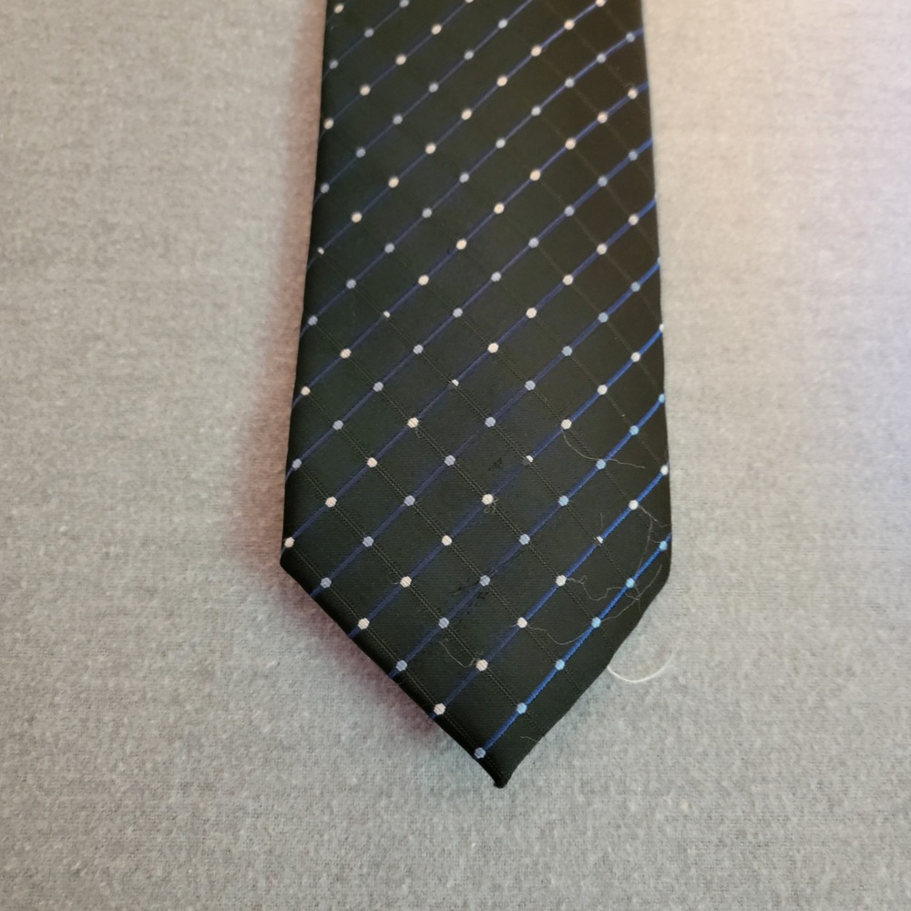 Stafford Necktie Mens OS Black Blue Geometric Excellent Handmade Business Tie
